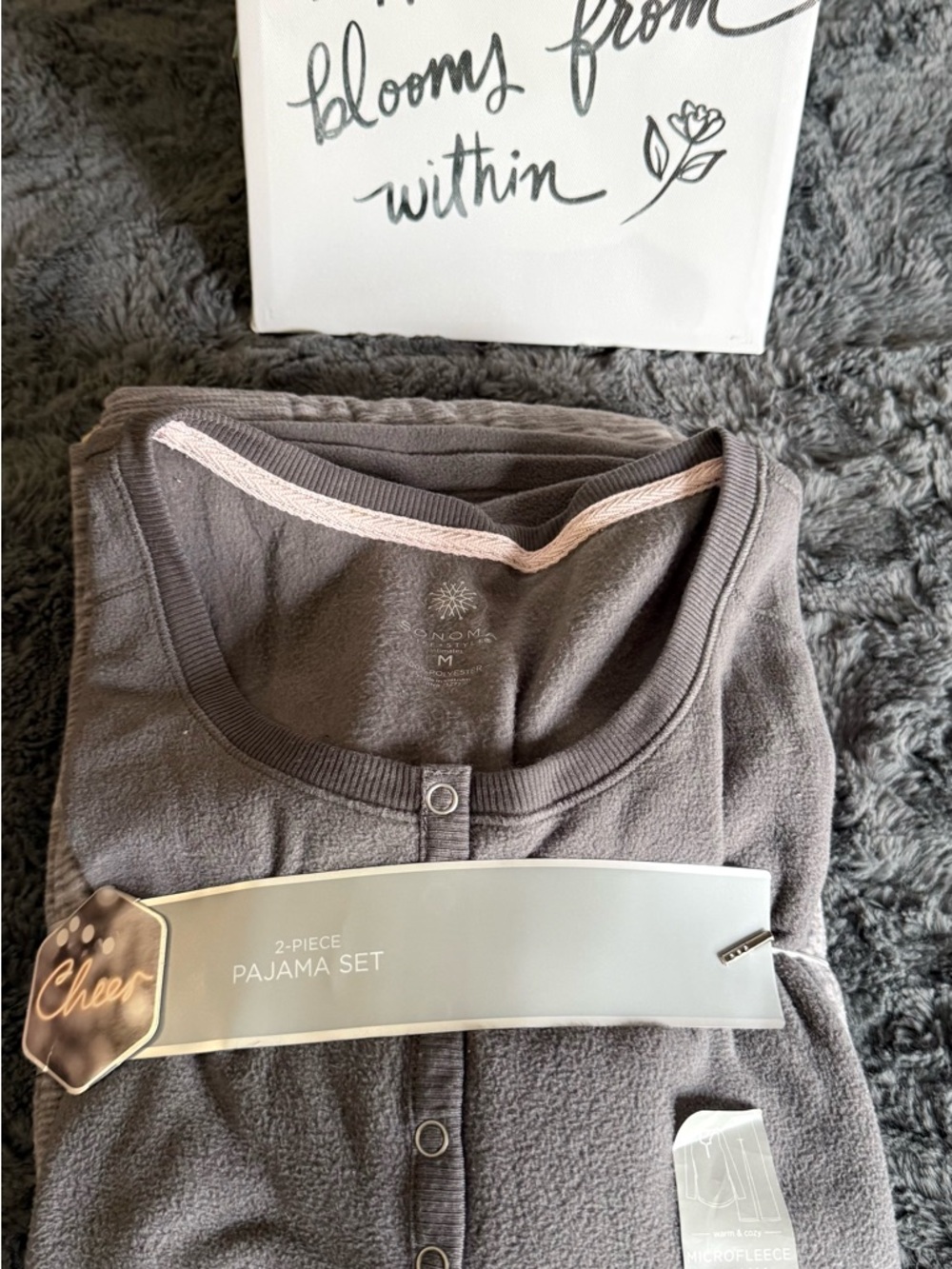 Kohl's Women's 2-Piece Plush Pajama Set in Grey